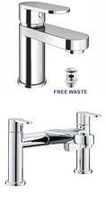 Image of Waterfall Bathroom Taps Basin Mixer Bath Filler Shower Deck Chrome Tap Sets