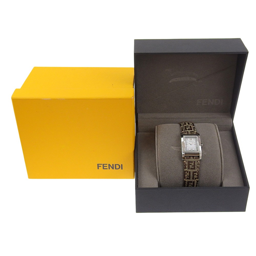 FENDI 7600L Watches whiteDial Stainless Steel/leather Quartz