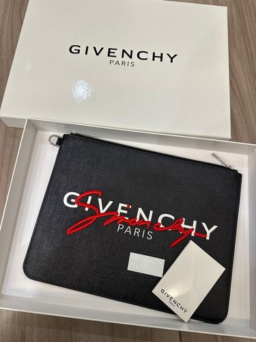 Givenchy Embroidered Logo Clutch Bag Black