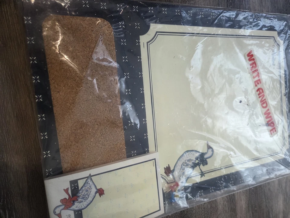 Vintage Memo Board Notes Paper Country Duck Goose Navy White Organizer Set - Image 3 of 4