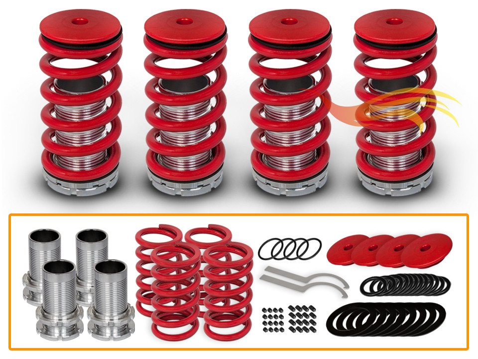 BCP 97-01 Honda Prelude Adjustable Lowering Coilover Coil Spring Suspension RED