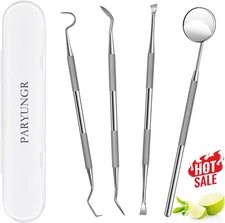 4 Pcs Dental Tools, Professional Teeth Cleaning Oral Care Kit, Teeth Cleaner