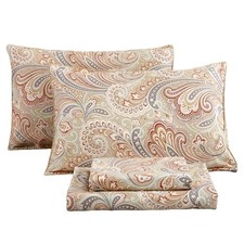 Cotton Sheets Set Queen Size 4Pcs Sateen Weave Cooling Queen-4pcs Paisley