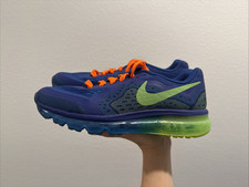 Nike Air Max 2014 Electric Green Royal Blue 631334-403 Unisex Boys Size 7Y Good