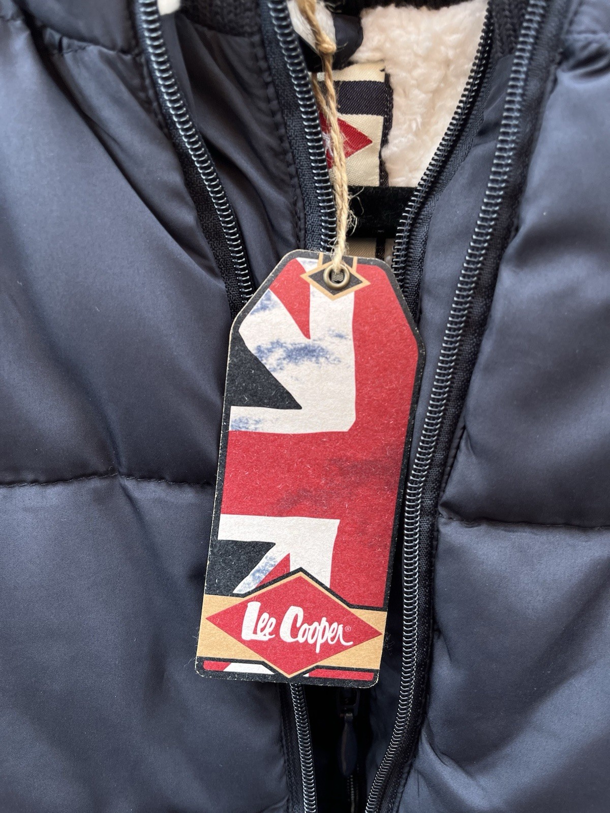Lee Cooper Women's Navy Blue Borg Lined Padded Winter Coat UK Size 10 Bnwt image 2