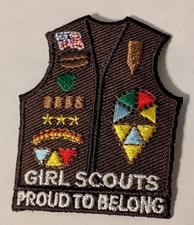 Iron On Brownie Vest Girl Scout Patch Approximately 1.75 In. W X 2.25 In. H