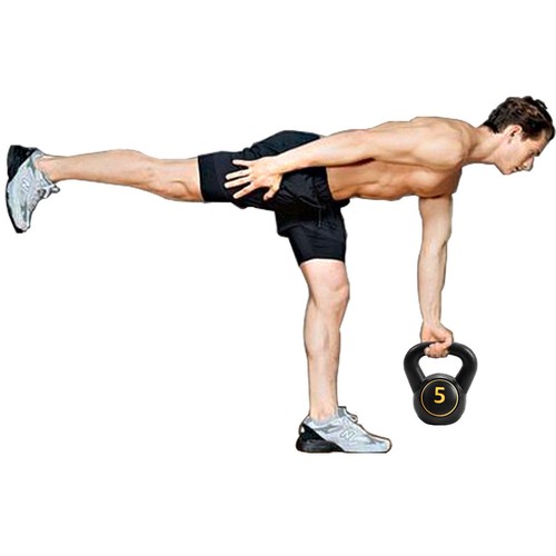 Goplus 3 Pcs Vinyl Kettlebell Kit Body Muscles Training Weights 5 10 15lbs Set - Picture 8 of 11