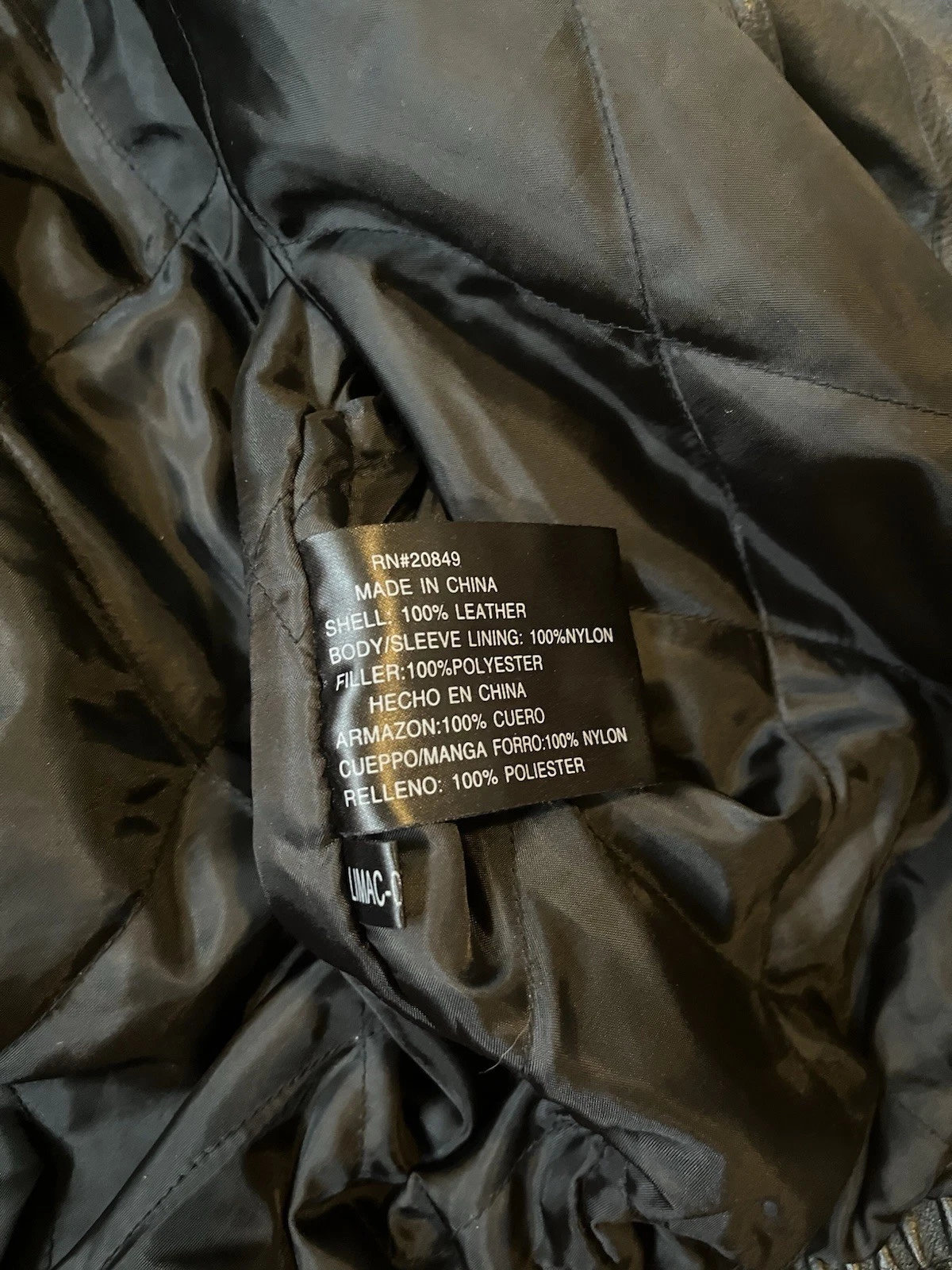Vintage Quality Gino Leather Jacket Black Bomber Collared Coat 3XL Excellent - product detail image 8
