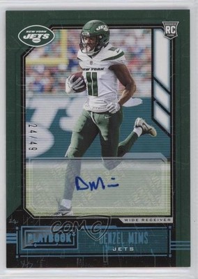 2020 Playbook Rookies Platinum Signatures 24/49 Denzel Mims Rookie Auto RC 0dp1