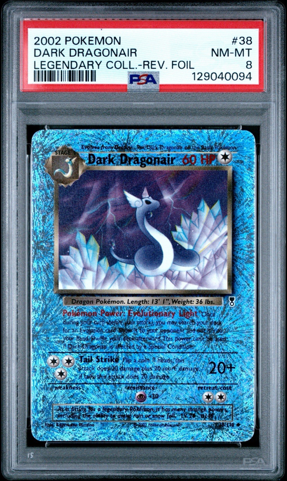 Dark Dragonair 38/110 Legendary Reverse Holo PSA 8 New Cert