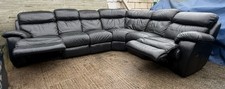Black leather reclining Cornersofa