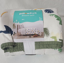 New Twin Dinosaur Poly Cotton Reversible Kids' Quilt - Pillowfort -Quilt only
