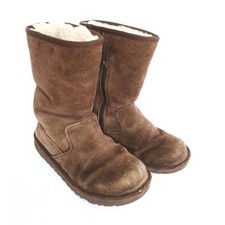 UGG BOOTS 5948 Girls 3 Youth Sunshine Mid Calf Suede Leather Sheepskin Chestnut