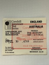 England v Australia Ashes Test Match Ticket Stub 2/8/1985