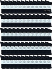 72PK Wholesale Kids Crew Socks, Childrens Cotton Casual Crew Socks 6-8 Black