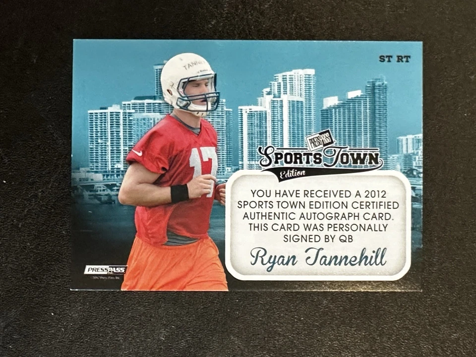 2012 Press Pass Ryan Tannahill autógrafo novato vermelho # 33/50 correspondência de cores Miami - Imagem 2 de 2