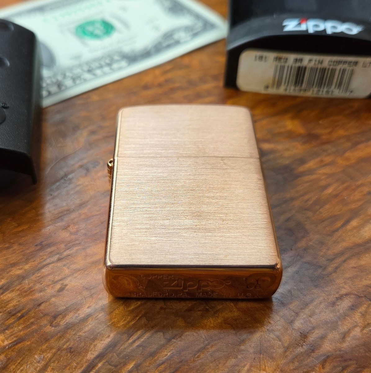 RARE 2006 ZIPPO Cigarette Lighter - COPPER - 161 Reg Br Fin