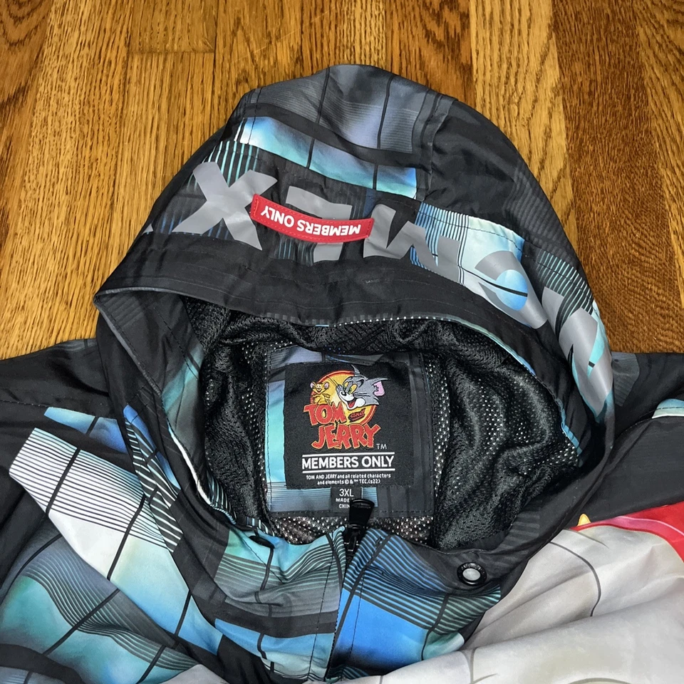 Members Only Tom and Jerry Men’s Graphic Midweight Hooded Jacket Full Zip 3XL - Image 4 of 4