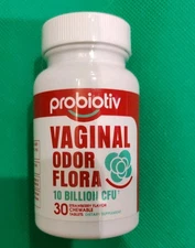 Probiotiv Vaginal Odor Flora 10 Billion CFU Strawberry Flavor 30 Tablet Ex 11/25
