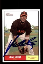 Signed Baseball Card Auto Juan Uribe 2010 Topps Heritage #87 Giants