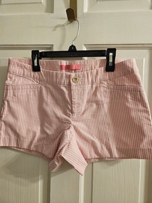 LILLY PULITZER  KELLY  SEERSUCKER STRIPED SHORT PINK TROPICS SIZE 4