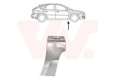 VAN WEZEL 1863156 Kotflügel Vorne Rechts Unten für FORD Focus II Schrägheck