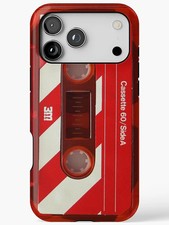 NEW 3M Vintage Red Cassette Tape Design iPhone  Samsung Phone Case