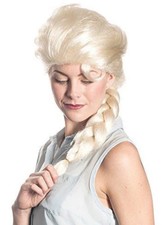Peluca Elsa - Frozen - Trenza - Rubia Platino - Accesorio de Disfraz - Talla Única