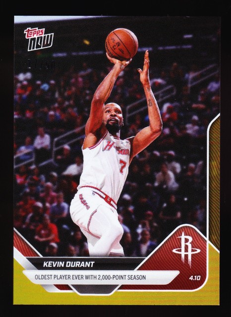 Kevin Durant Rockets Oldest w/ 2000 Pt NBA Season 2026 Topps NOW #250 Gold /50