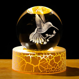 Crystal 3D Saturn 2.36In Ball Figurine Gifts for Her on Birthday, Collectible Gl