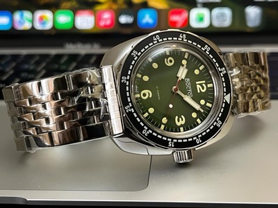 New Mens Automatic Watch Vostok Amphibian 2415.15 / 71066A Green
