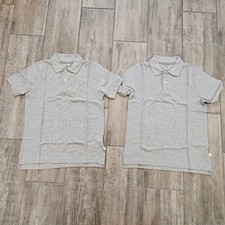Gap Kids Polo Shirt Lot of 2 Boys M Gray Uniform Short Sleeve School Basics