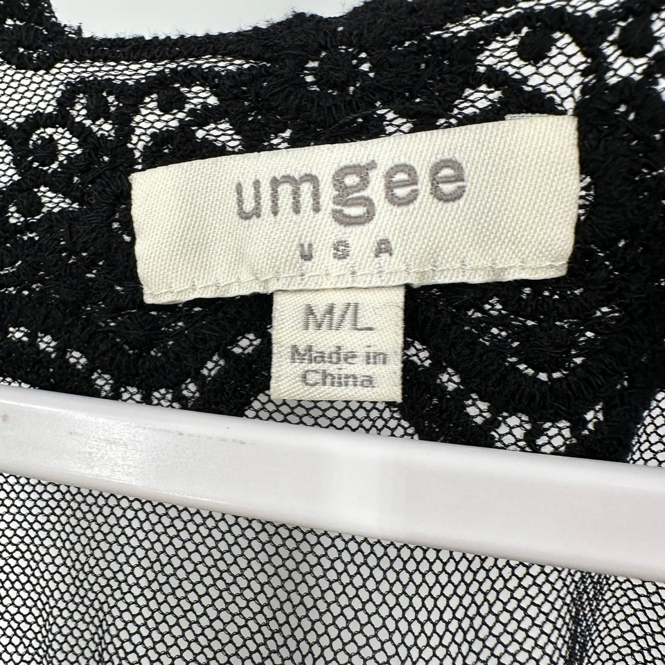 Umgee 女式蕾丝背心 M/L 码 Whimsigoth Fairy Grunge 透明波西米亚分层上衣 — 第 3/4 张图片
