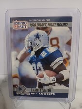 Emmitt Smith Dallas Cowboys 1990 Pro Set Draft NFL Football Rookie Card #685 RC. rookie card picture