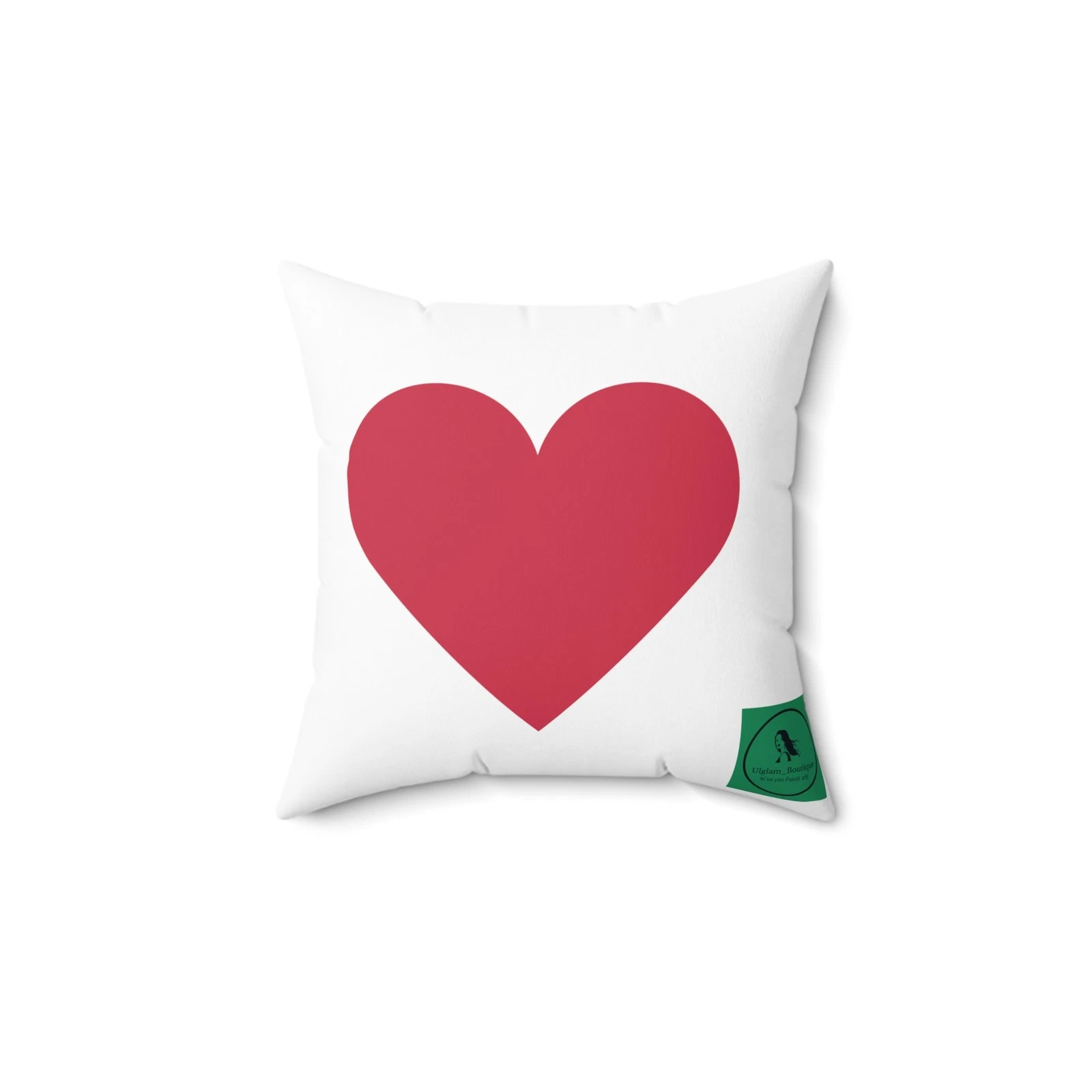 Red Heart Pillow | Square Polyester Throw Pillow