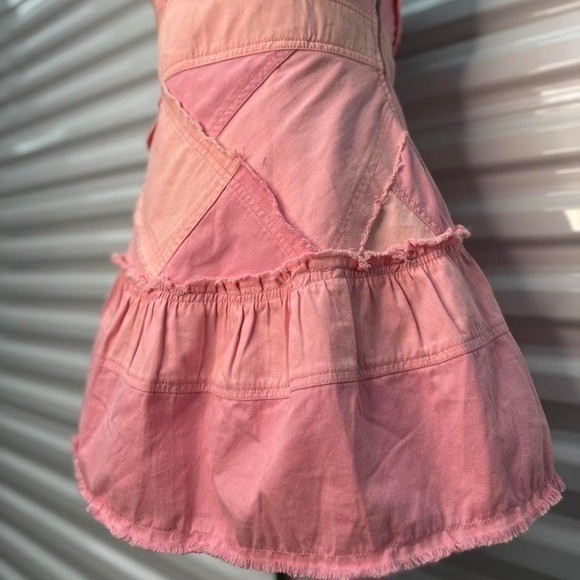 NWT LoveShackFancy Pink patchwork mini dress - image 4