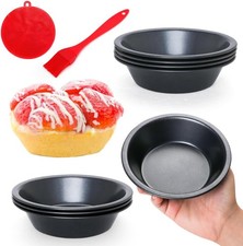 8 Pack Individual Pie Dishes Tart Tins, 12 cm Round Pie Tins Quiche Tin Non Sti