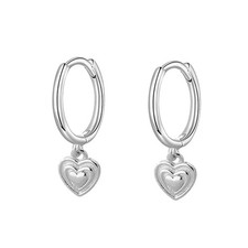 Dainty Heart Love Small Huggie Hoop Earrings for Women 925 Sterling Silver Tiny