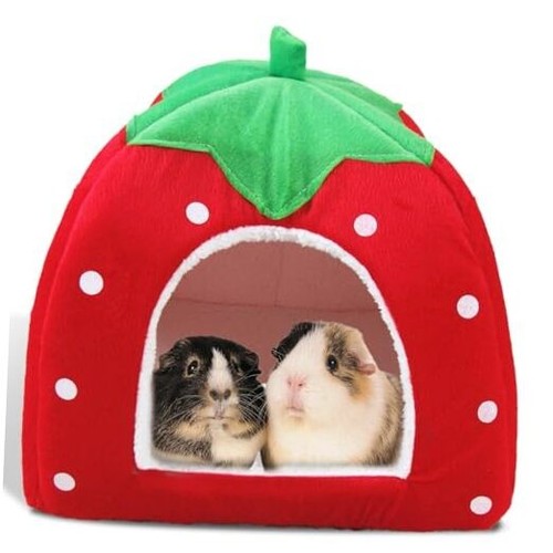 Guinea Pig Bed, Cozy Rabbit Hideout with Warm Fleece Washable Cuddle Cup