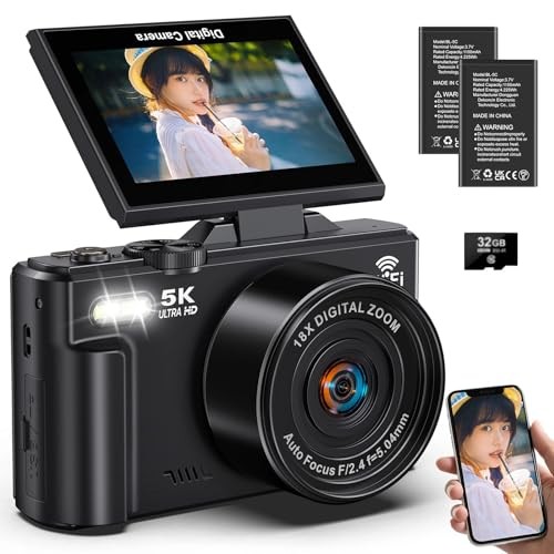 akchappy⭐︎MARVUE MAJOR 5K デジタルカメラ MARVUE MAJOR 5K Digital Camera 75MP AF WiFi 18x Zoom Flip