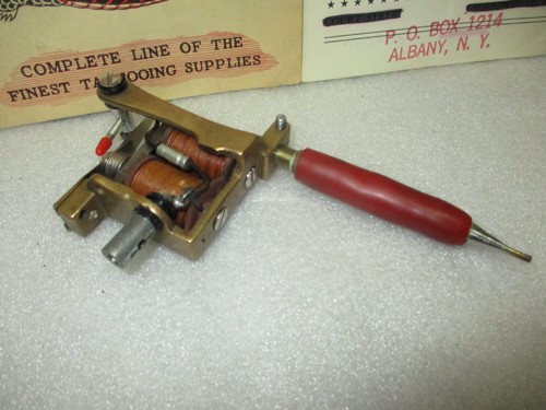 ANTIQUE BRASS TATTOO MACHINE VINTAGE WILLIAM BILL JONES "JONESY"