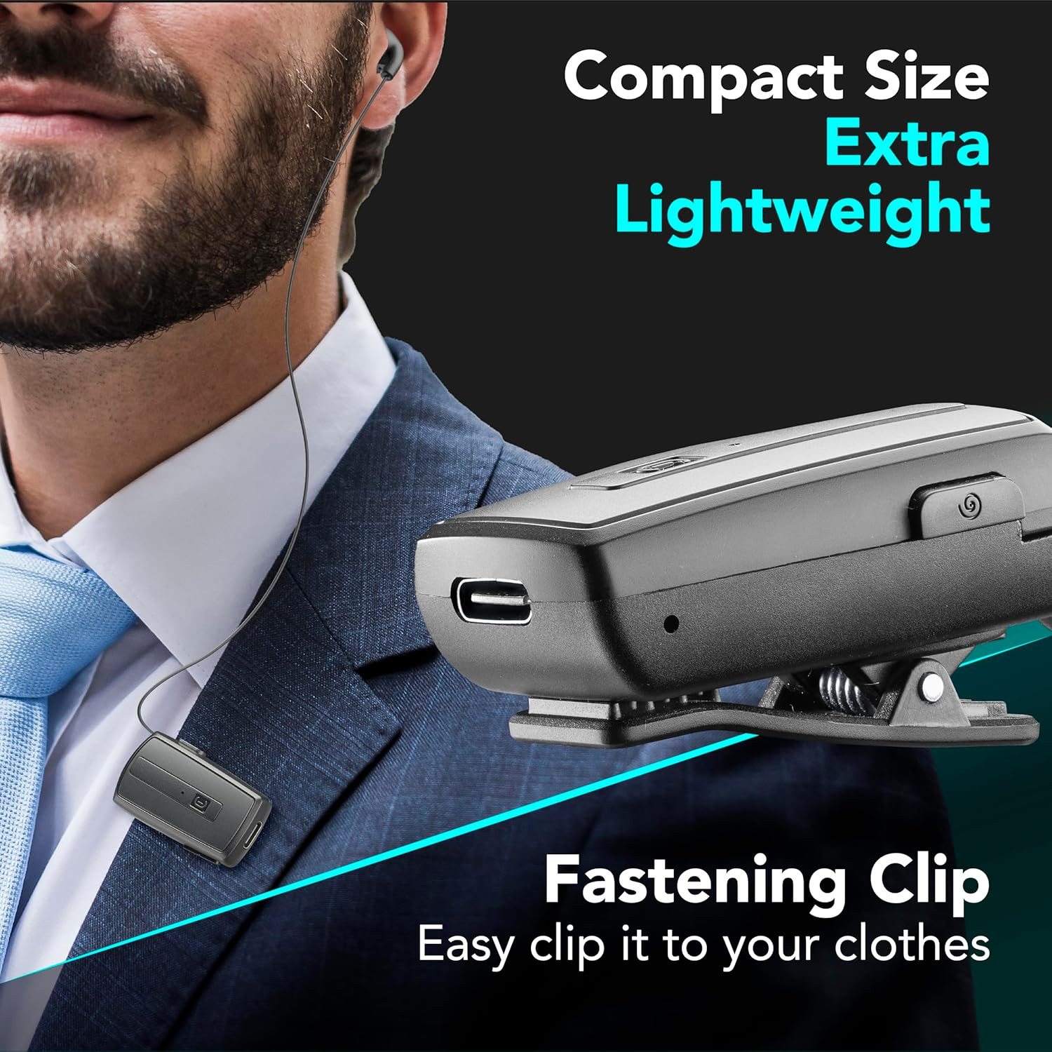 BTCLIPARDP - Auricolare Bluetooth Riavvolgibile Con Clip - Durata Batteria 7H - foto 4