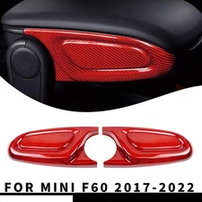For Mini F60 17-22 Hard Dry Red Carbon Fiber Car Interior Armrest Box Side Cover
