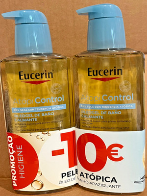 2x Eucerin AtopiControl Bath & Shower Oil 400ml New
