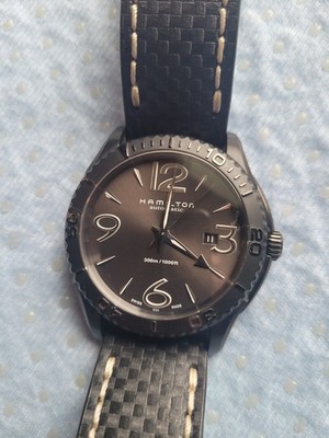 HAMILTON JAZZMASTER SEAVIEW 300m AUTOMATIC 46mm STEEL BLACK PVD H377850 WATCH