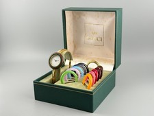[Very Good] Gucci Change Bezel 11/12.2 Watch 12 Colors Box White Gold Vintage