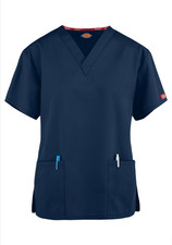 New with tags navy blue Small Women Dickies EDS Signature Scrub Top v neck