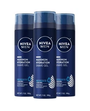 3 Pack NIVEA MEN Maximum Hydration Shave Gel with Aloe Vera and Provitamin B5