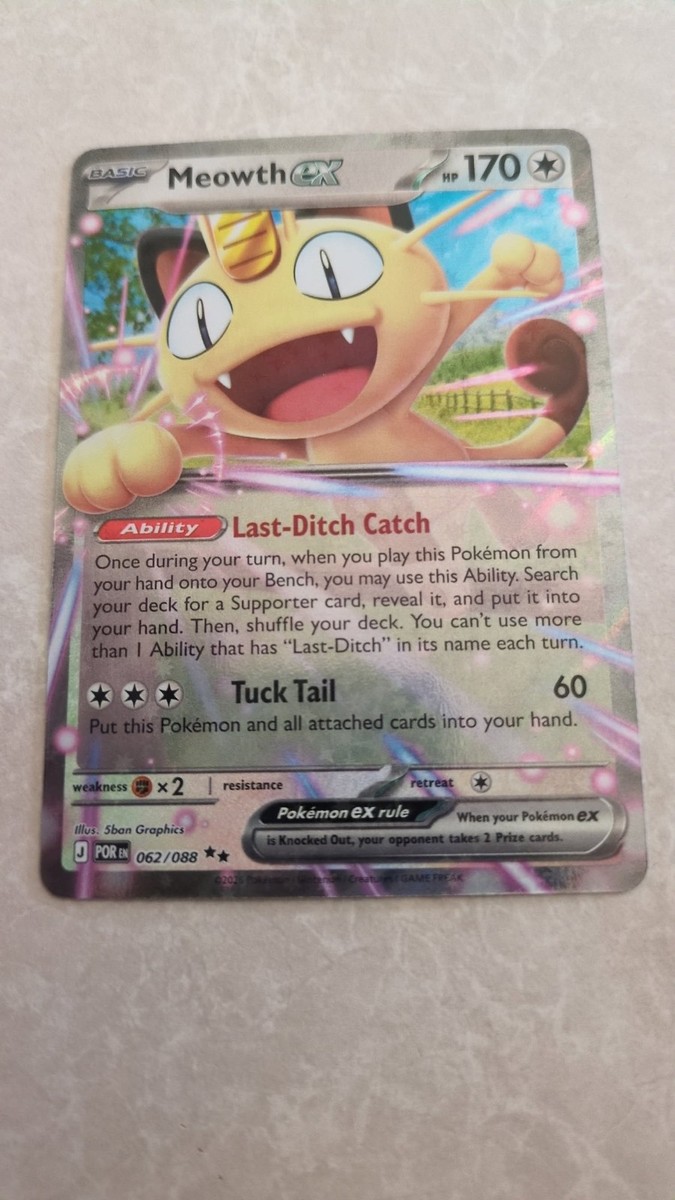 Gengar/Meowth Ex Pokemon Rare Card Full Art | eBay