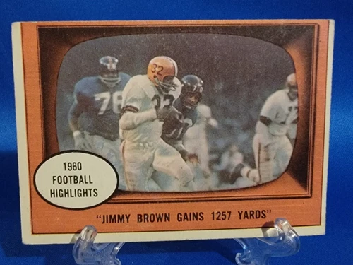 1961 Topps 1960 Football Highlights JIM BROWN #77 Cleveland Browns LEGEND HOF